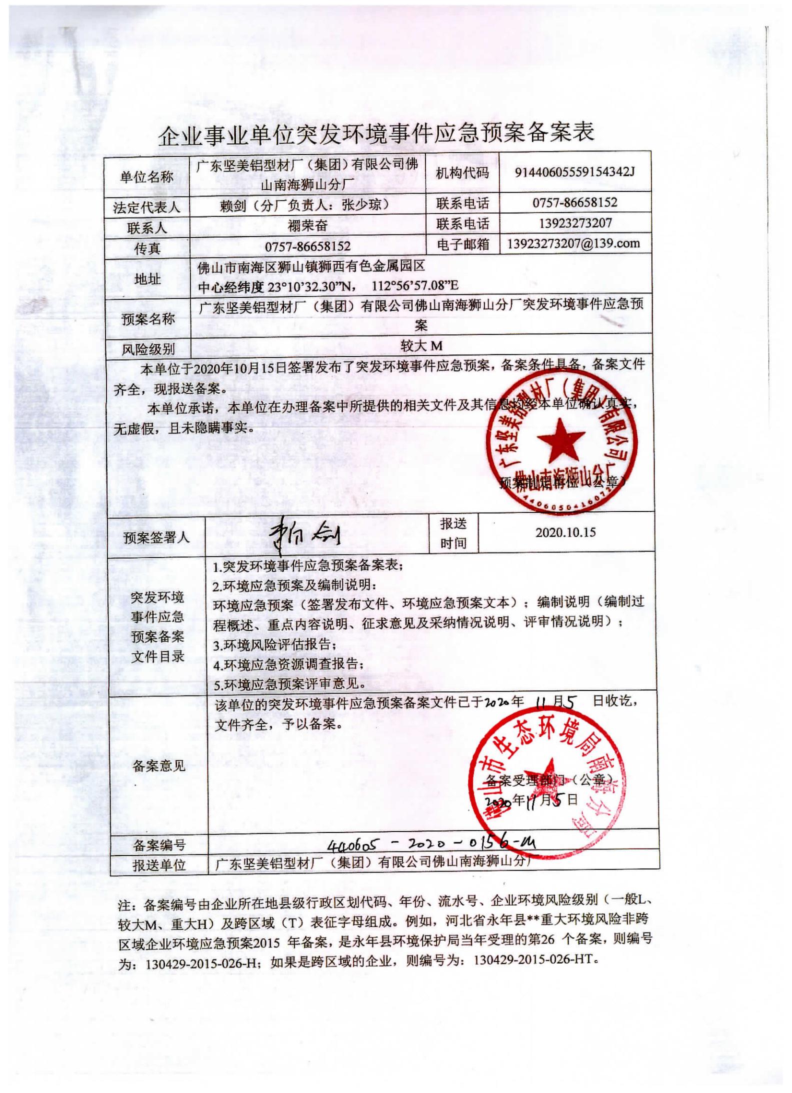 3、獅山分廠-應急預案備案表（蓋章）2020年_00.jpg